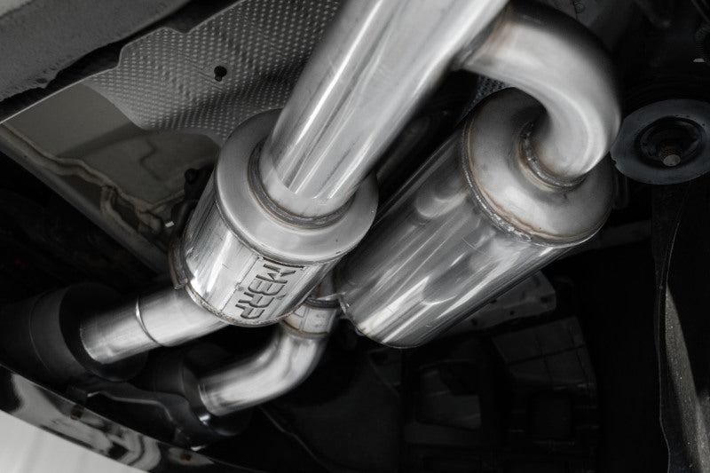 2022 Stinger 3.3L T304 SS Cat-Back Exhaust Dual Split Rear Quad Outlet Uses Factory Bezels - View 3 | Dirty Garage