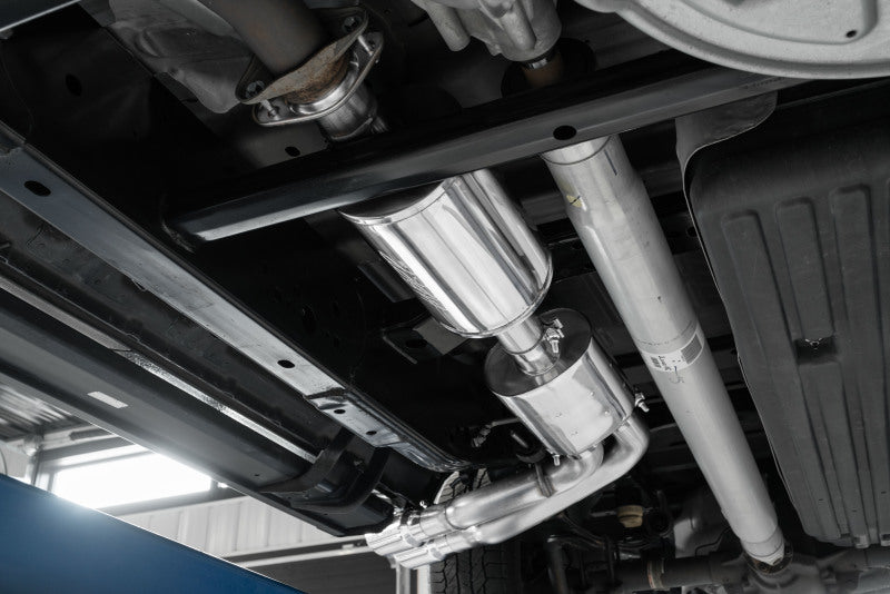 2015-2020 F-150 Pre Axle 4" OD Dual Outlet 3" Black Coated Cat Back Exhaust - View 5 | Dirty Garage