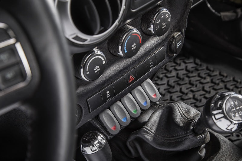 Rugged Ridge Lower Console Switch Panel 11-18 Jeep Wrangler JK/JKU - View 3 | Dirty Garage