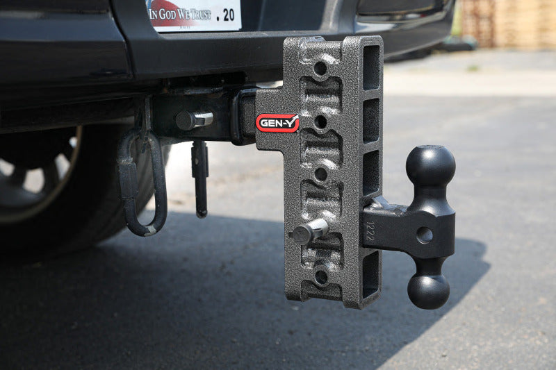 Gen-Y Mega Duty 2.5in Shank 6in Drop 3.5K TW 32K Hitch w/GH-0161 Dual-Ball/Pintle Lock - View 3 | Dirty Garage
