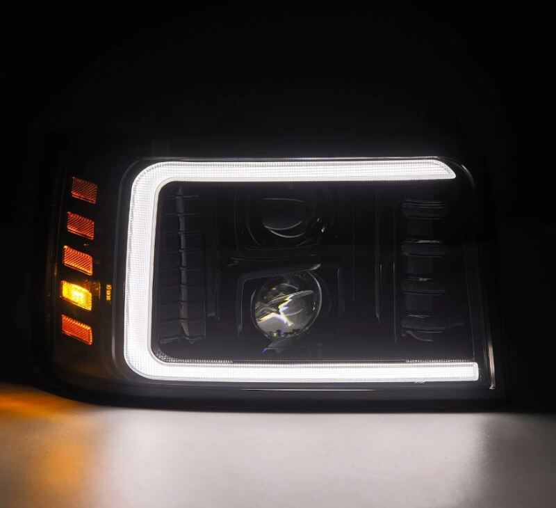 1992-1996 Super Duty Luxx-Series Projector Alpha-Black Headlights - View 3 | Dirty Garage