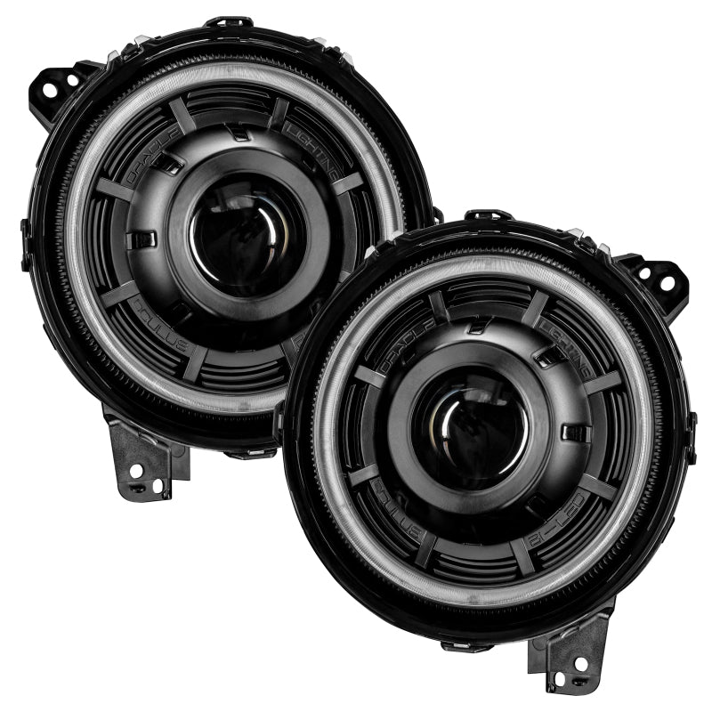 2018-2024 Wrangler Gladiator Oculus Bi-LED Projector Headlights Amber White Switchback - View 3 | Dirty Garage