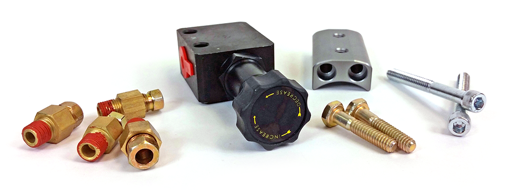 Universal Brake Kit Black Anodized 1 1/ Bore Master Cylinder Left Port - View 6 | Dirty Garage