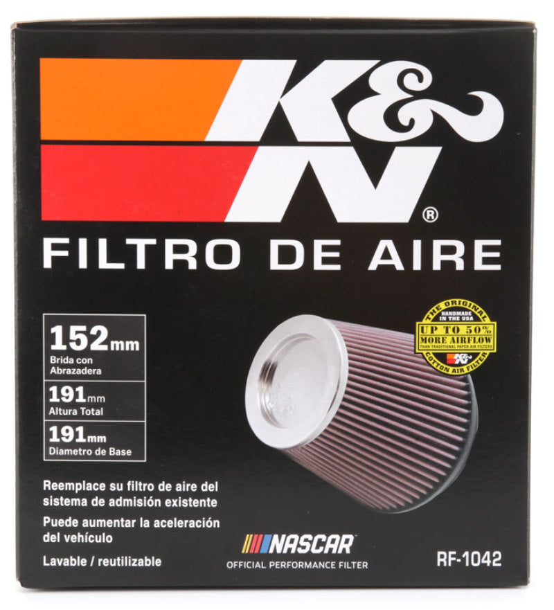 Universal Round Tapered Universal Air Filter 6in Flange ID x 7.5in Base OD x 5in Top OD x 6.5in Height - View 14 | Dirty Garage
