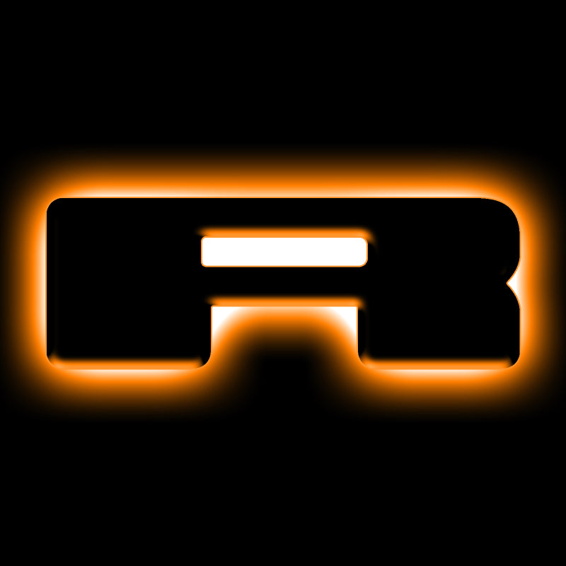 Universal Illuminated LED Letter Badge Matte Black Surface Finish R - View 2 | Dirty Garage
