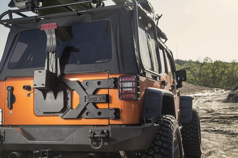 Rugged Ridge Spartacus HD Tire Carrier Kit 07-18 Jeep Wrangler - View 5 | Dirty Garage