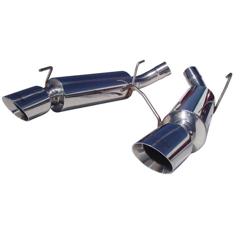 2005-2010 Mustang GT Shelby GT500 Dual Mufflers Axle Back Split Rear T304 - View 3 | Dirty Garage