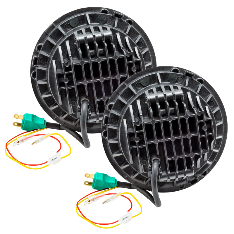 Universal 7" High Powered LED Headlights Black Bezel No Halo - View 4 | Dirty Garage