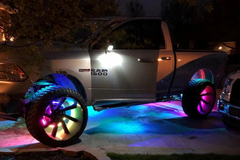 Universal LED Illuminated Wheel Rings ColorSHIFT Dynamic - View 8 | Dirty Garage
