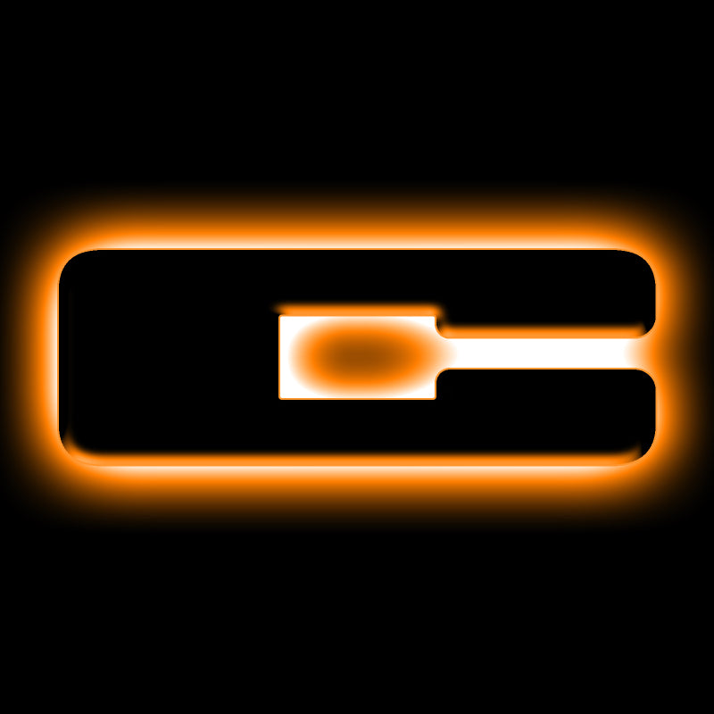 Universal Illuminated Matte Black C Letter LED Badge - View 2 | Dirty Garage