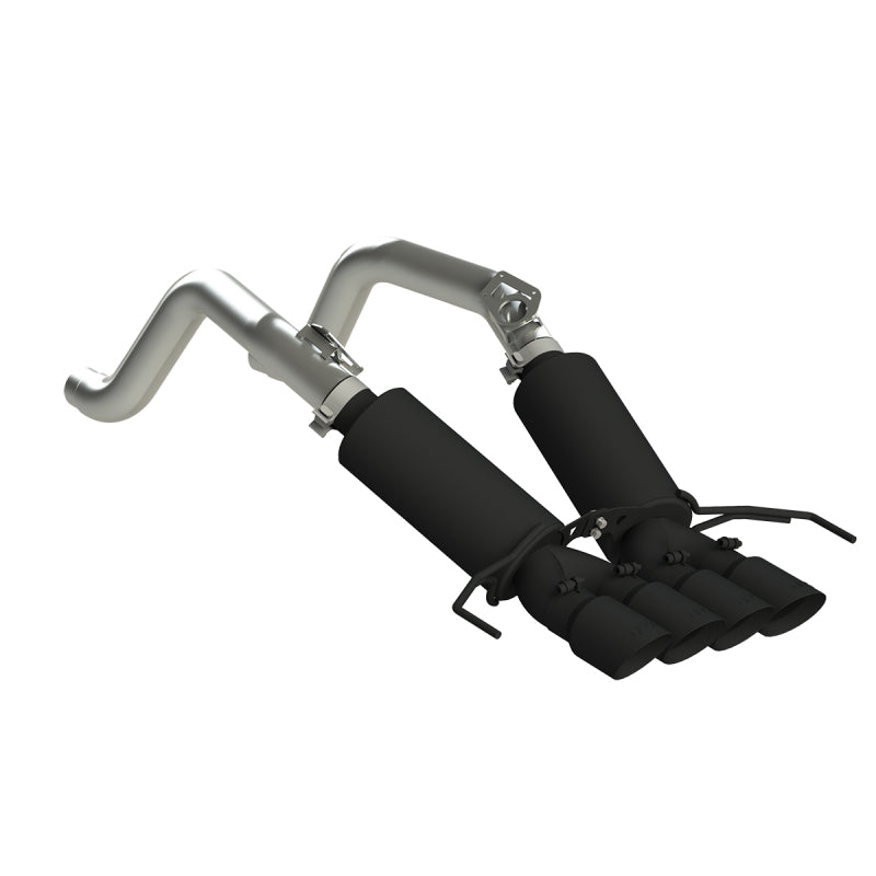 2014-2019 Corvette V8 6.2L 3" Black Dual Cat Back w 4" Quad Dual Wall Tips | Dirty Garage
