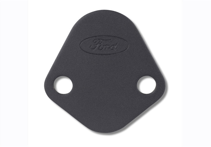 Universal Fuel Pump Block Off Plate - Black Crinkle Finish w/Ford Oval - View 5 | Dirty Garage