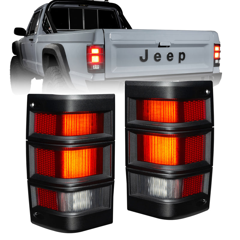 1986-1992 Comanche MJ LED Tail Lights Standard Red Lens | Dirty Garage