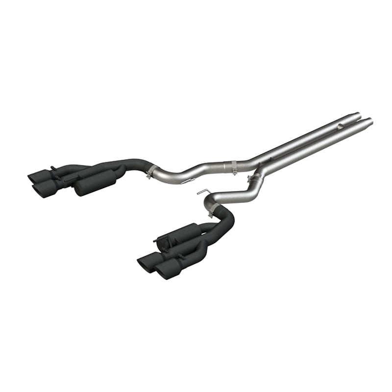 2018-2019 Mustang GT 5.0 3" Cat Back Quad Tip Race Version Black - View 2 | Dirty Garage