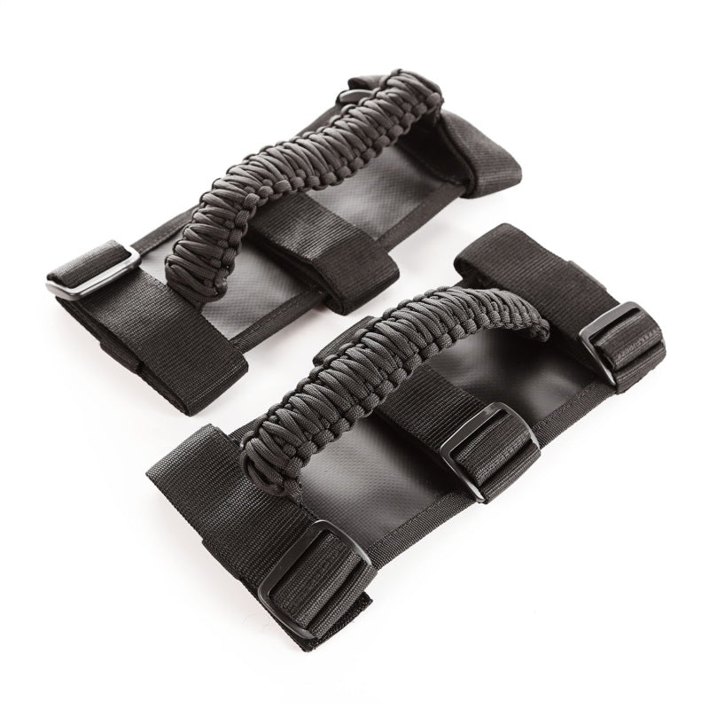 Rugged Ridge Paracord Grab Handles Black/Black Pair - View 2 | Dirty Garage