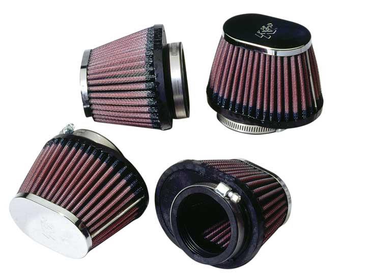 Universal Chrome Oval Tapered Filter 2.125inFlgID x 4inBOL x 3inBOW x 3inTOL x 2inTOW x 2.75inH - View 3 | Dirty Garage