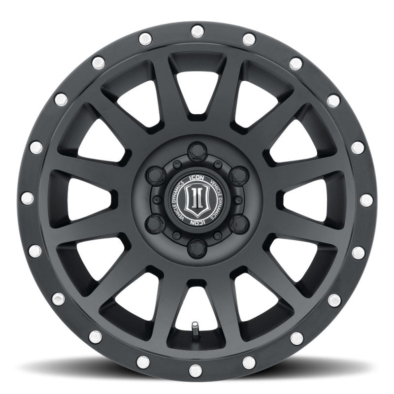 Universal Compression 17x8.5 5x5 -6mm Offset 4.5" BS 71.5mm Bore Satin Black Wheel - View 2 | Dirty Garage