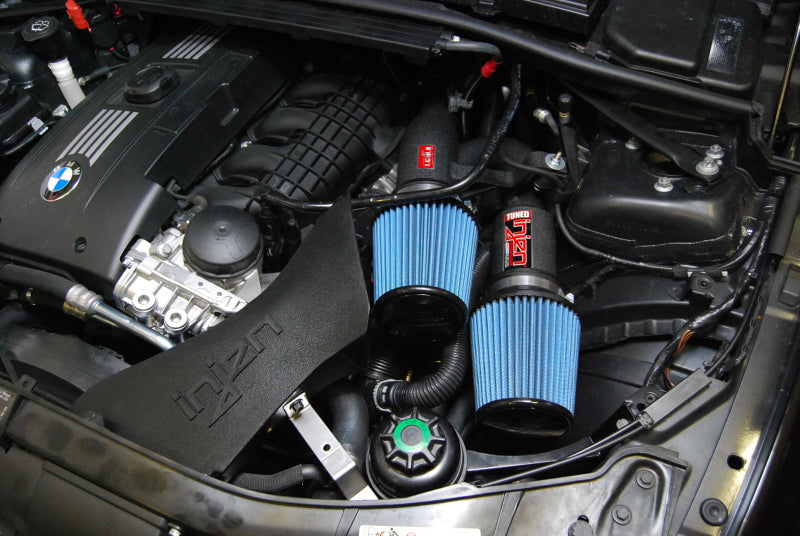 2007-2009 335i 2008-2009 135i 3.0L L6 Twin Intake Wrinkle Black Short Ram Intake - View 6 | Dirty Garage