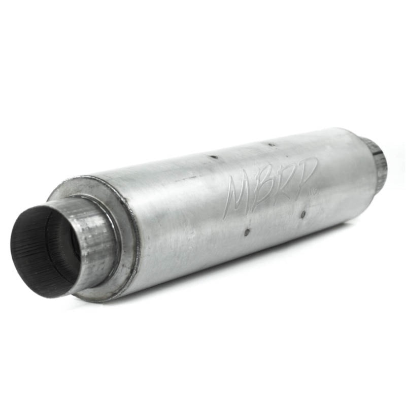 Universal Quiet Tone Muffler 4" Inlet Outlet 24" Body 6" Dia 30in Overall Aluminum - View 3 | Dirty Garage