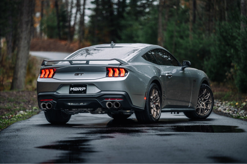 2024-2026 Mustang 5.0L T304 SS 3" Cat Back Exhaust Quad Carbon Fiber Tips Valve Delete - View 2 | Dirty Garage