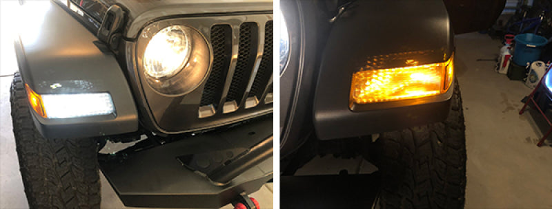 2018-2026 Wrangler JL Sport LED Switchback High Output Can-Bus Amber / White Bulbs - View 5 | Dirty Garage