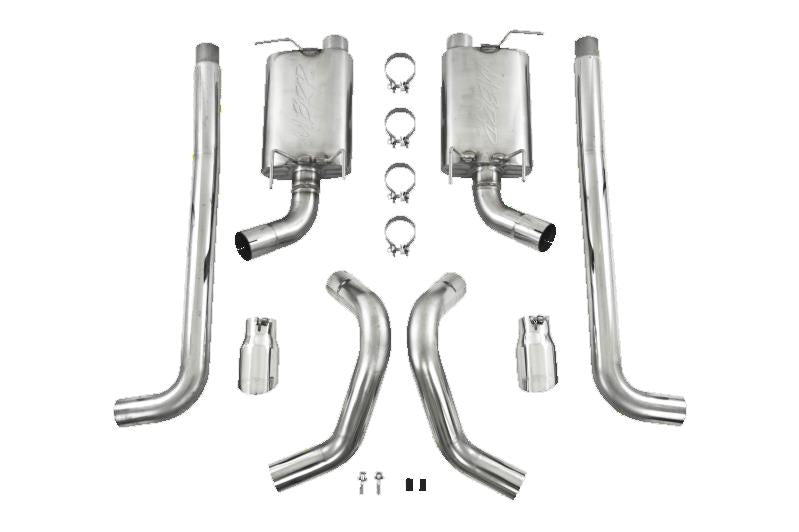 2005-2009 Superduty Shelby GT500 GT Dual Split Rear Street Version 4" Tips T409 Exhaust System - View 2 | Dirty Garage