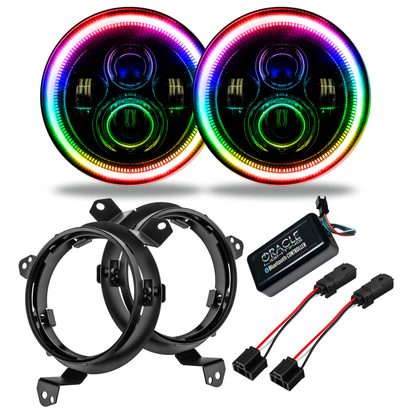 2007-2017 Wrangler Gladiator 7in High Powered LED Headlights Pair Dynamic | Dirty Garage