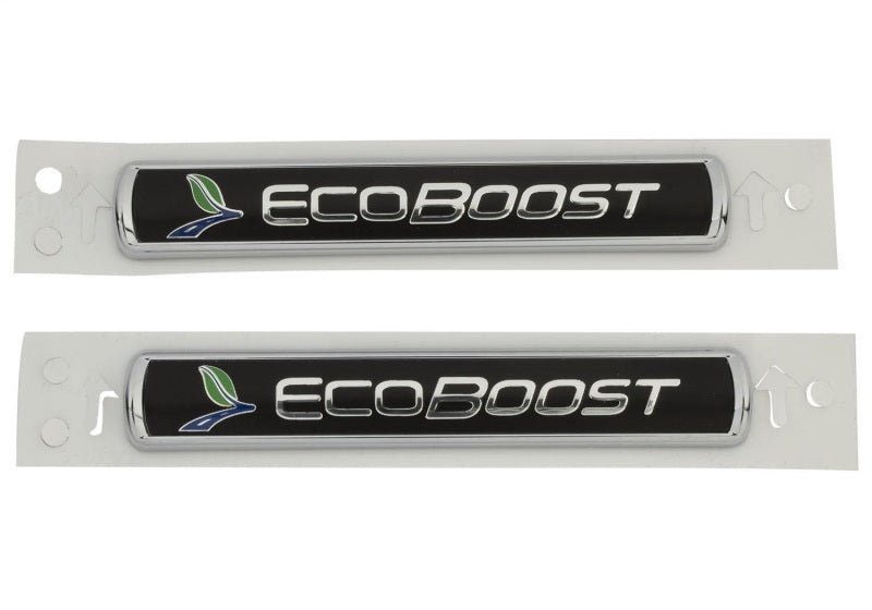 Universal Black/Silver EcoBoost Emblem 3-1/2in x 9/16in - Set of 2 - View 10 | Dirty Garage