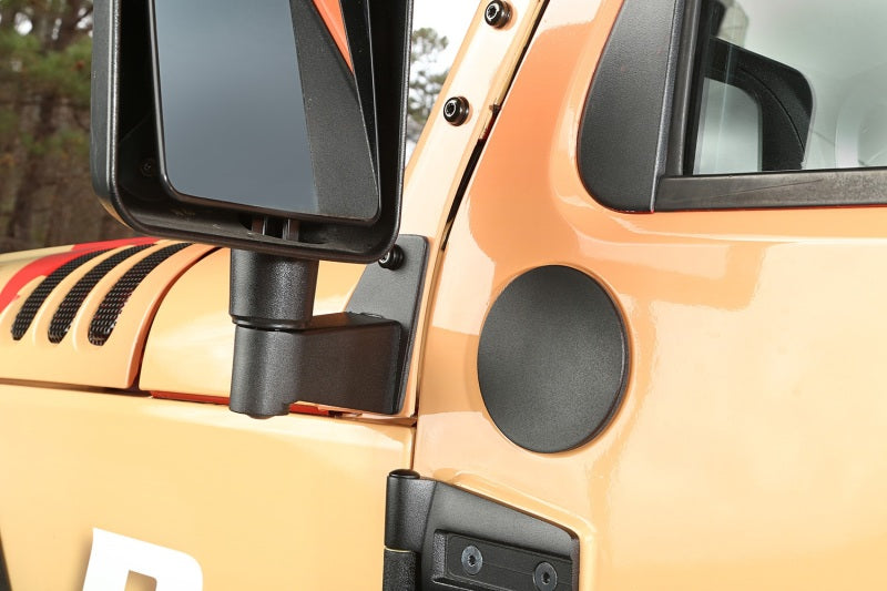Rugged Ridge 07-18 Jeep Wrangler JK Textured Black Mirror Relocation Brackets - View 3 | Dirty Garage