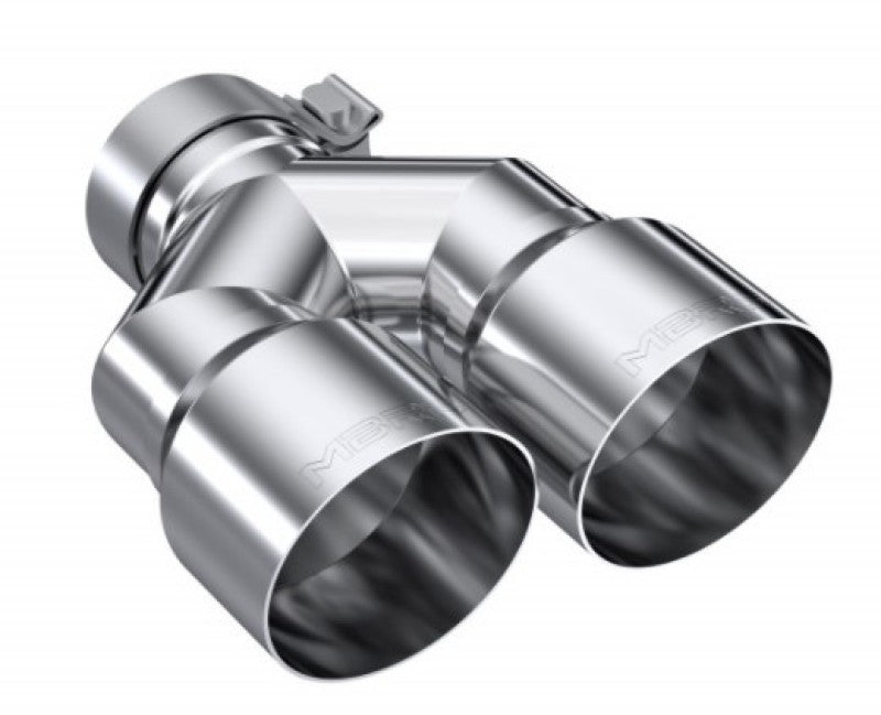 Universal 3" ID Dual 4" OD Staggered Single Wall T304 SS Exhaust Tip - View 4 | Dirty Garage