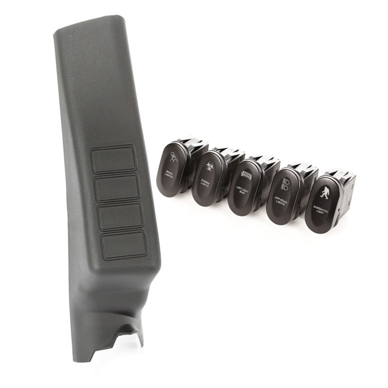 Rugged Ridge Etched A-Pillar 4 Switch Pod Kit LHD 11-18 JK - View 4 | Dirty Garage