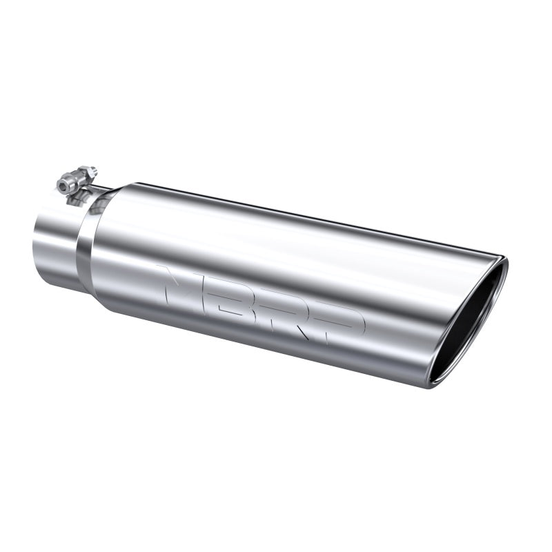 Universal 5" OD Angled Rolled End 4" Inlet 18" T304 Exhaust Tip - View 2 | Dirty Garage