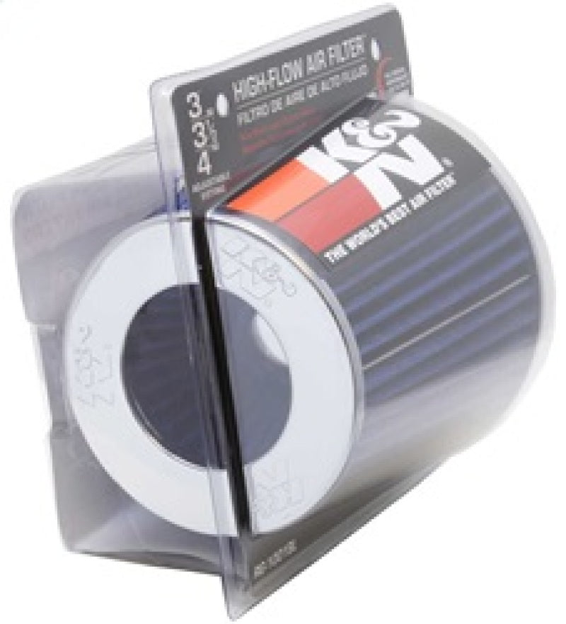 Universal Air Filter Chrome Round Tapered Blue - 4in Flange ID x 1.125in Flange Length x 5.5in H - View 14 | Dirty Garage