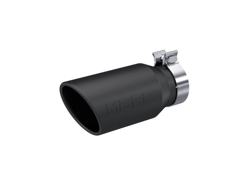 Universal Tip 4".5" OD 3.2in Inlet 10" Length Angled Cut Rolled End Black | Dirty Garage