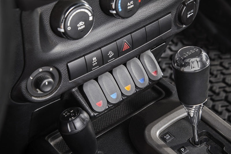 Rugged Ridge Lower Console Switch Panel 11-18 Jeep Wrangler JK/JKU - View 4 | Dirty Garage