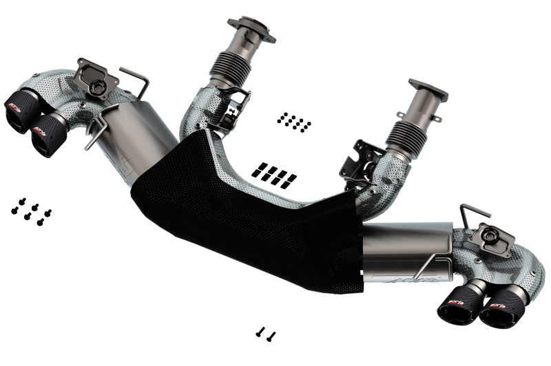 Borla 2020 Chevrolet Corvette C8 6.2L ATAK 3in Exhaust System Dual Round Angle Cut Carbon Fiber Tips | Dirty Garage