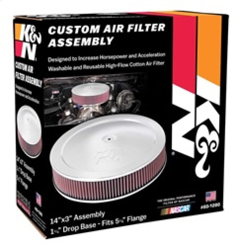 Universal 14in Red Custom Air Cleaner Assembly - 5.125in ID x 14in OD x 2.75in H x 1.25in Drop Base - View 7 | Dirty Garage
