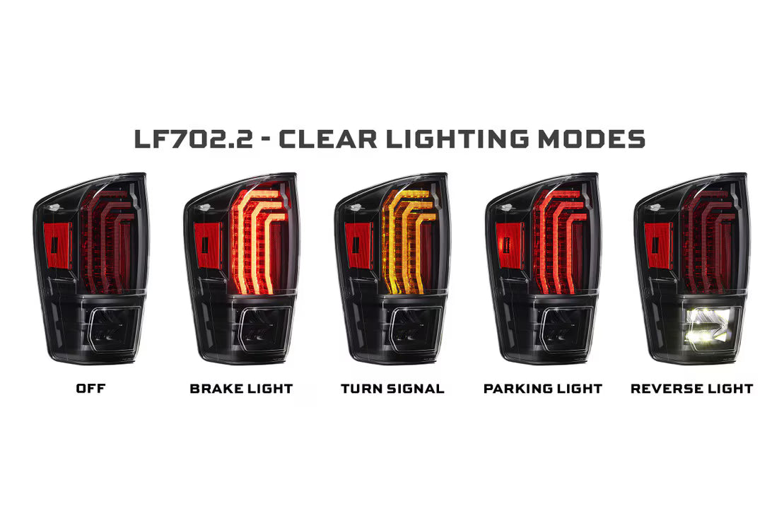 2016-2023 Tacoma XB LED Clear Lens Tail Lights (LF702.2) - View 5 | Dirty Garage