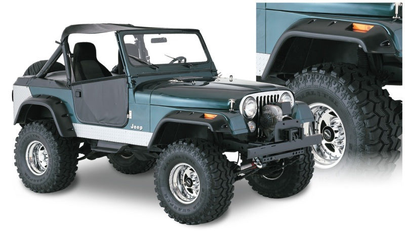 1965-1983 CJ5 Cutout Style Fender Flares 4pc - Black - View 3 | Dirty Garage