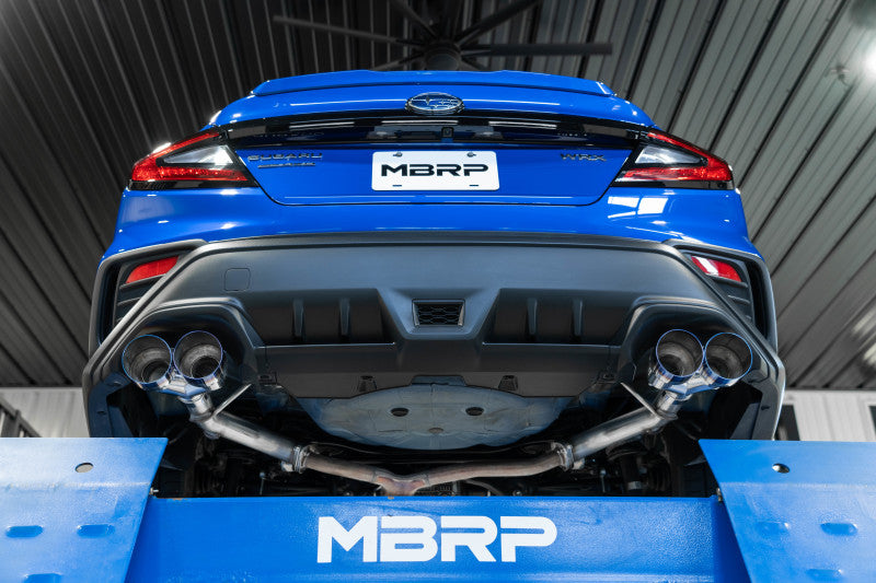 2022 Subaru WRX 2.5" Dual Split Rear Exit Quad CF Tips - View 3 | Dirty Garage