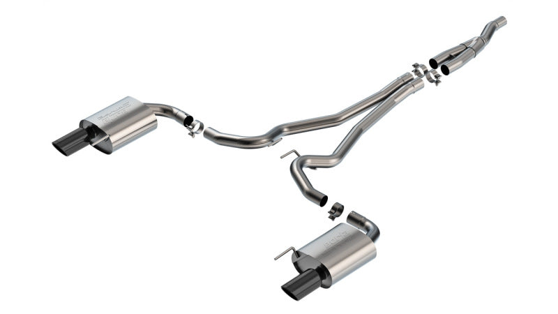 Borla 2024 Ford Mustang 2.3L Ecoboost 2.50 S-TYPE Black Chrome Catback Exhaust - Non-Active | Dirty Garage