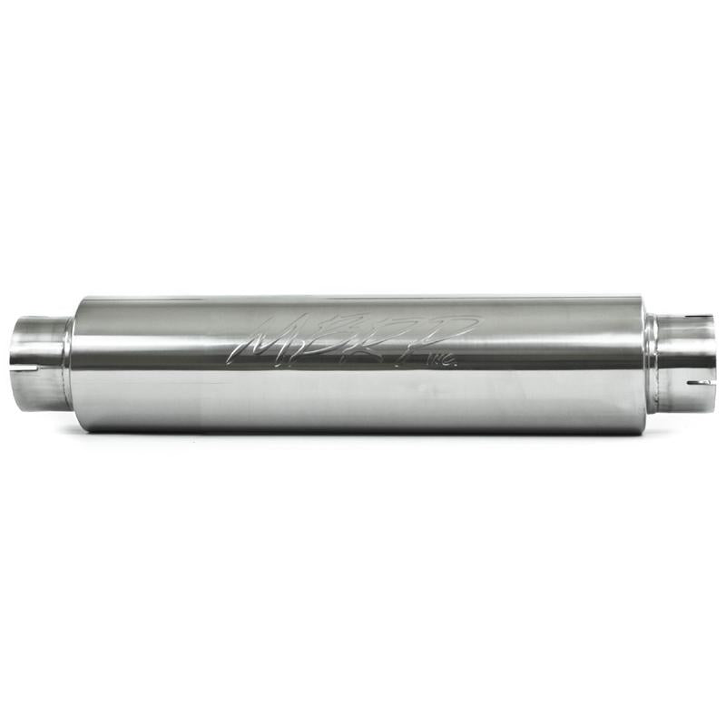 Universal Quiet Tone Muffler 4" Inlet Outlet 24" Body 6" Dia 30" Overall T304 - View 3 | Dirty Garage