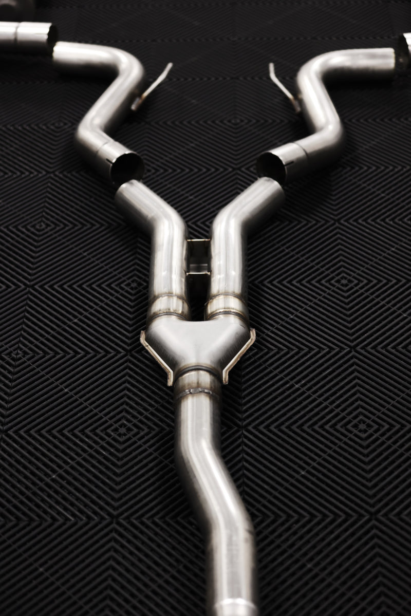 2018-2022 Mustang 2.3L Ecoboost 3" Cat Back Exhaust Quad Carbon Fiber SS Tips T304 - View 5 | Dirty Garage