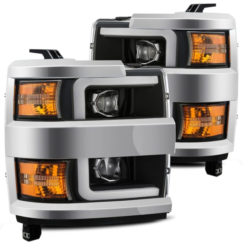 2015-2019 GM HD Pro-Series Projector Black Headlights Sequential Signal DRL - View 3 | Dirty Garage