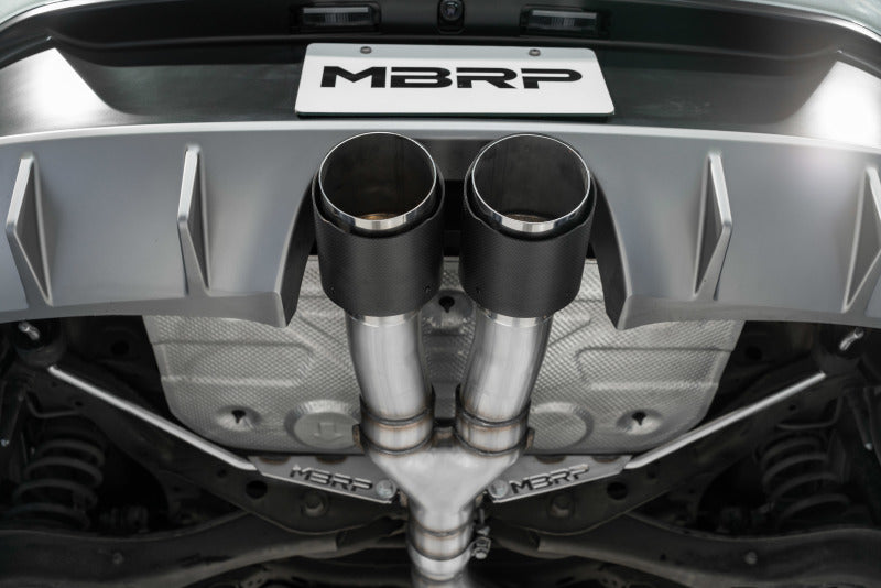2019-2026 Veloster Turbo Cat Back T304 Stainless Carbon Fiber Tip - View 5 | Dirty Garage