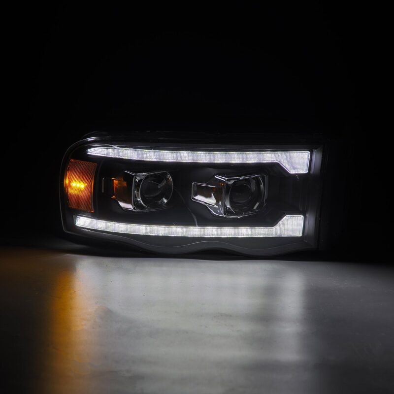2002-2005 Ram HD Luxx-Series LED Projector Headlights Plank Style Black Activation Light Sequential Signal - View 3 | Dirty Garage