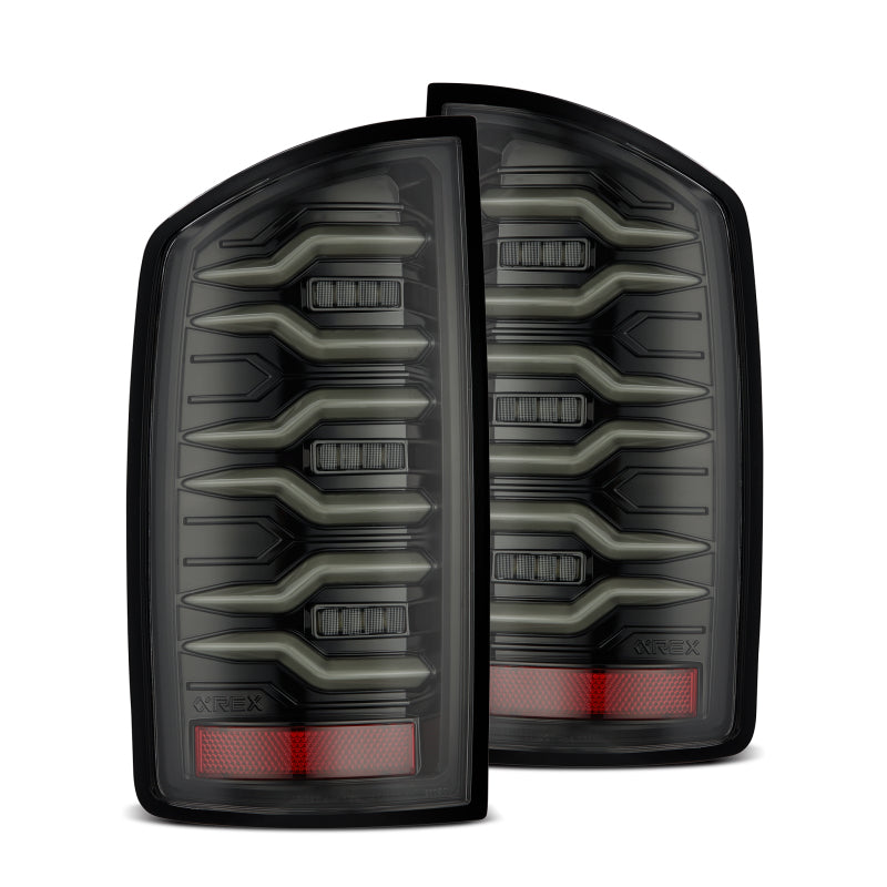 2007-2009 Ram 1500 2500 3500 Luxx-Series LED Tail Lights Pair Alpha Black | Dirty Garage