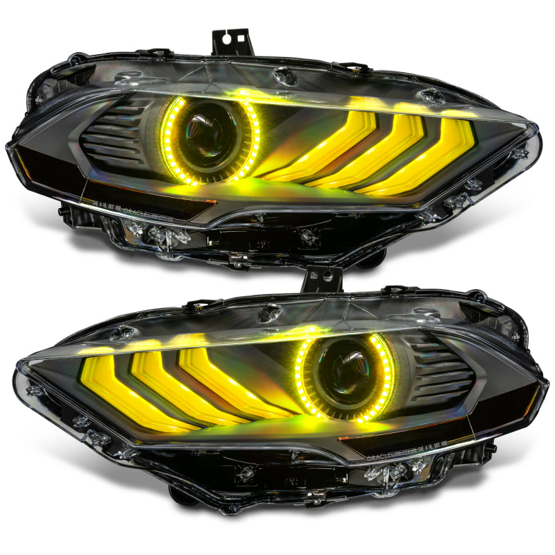 2018-2023 Mustang Dynamic ColorSHIFT LED Headlights Black Series - View 3 | Dirty Garage
