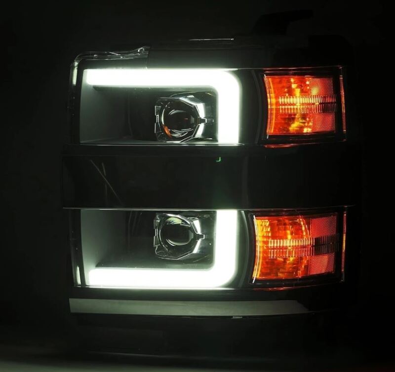 2015-2019 GM HD Luxx-Series Projector Black Headlights - View 3 | Dirty Garage