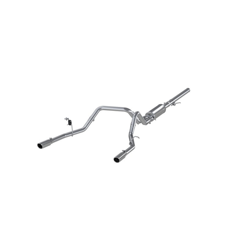 2014-2024 GM 1500 Silverado Sierra Dual Split Rear 3" Cat Back Exhaust - View 2 | Dirty Garage